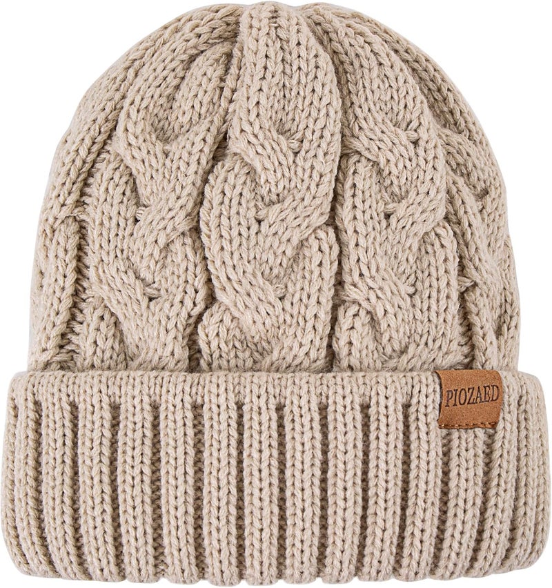 PIOZAED Womens Winter Knitted Beanie Hat Knit Warm Skull Cap Skull Cap Beanie for Women 2 Packs - Image 3